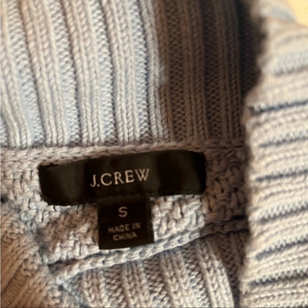 J. Crew Light Blue Cable Knit Turtleneck Sweater - Picture 6 of 7